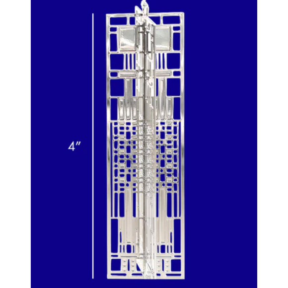 Frank Lloyd Wright Dana Art Glass Wrightsicle Christmas Tree Ornament NIB - Picture 3 of 13
